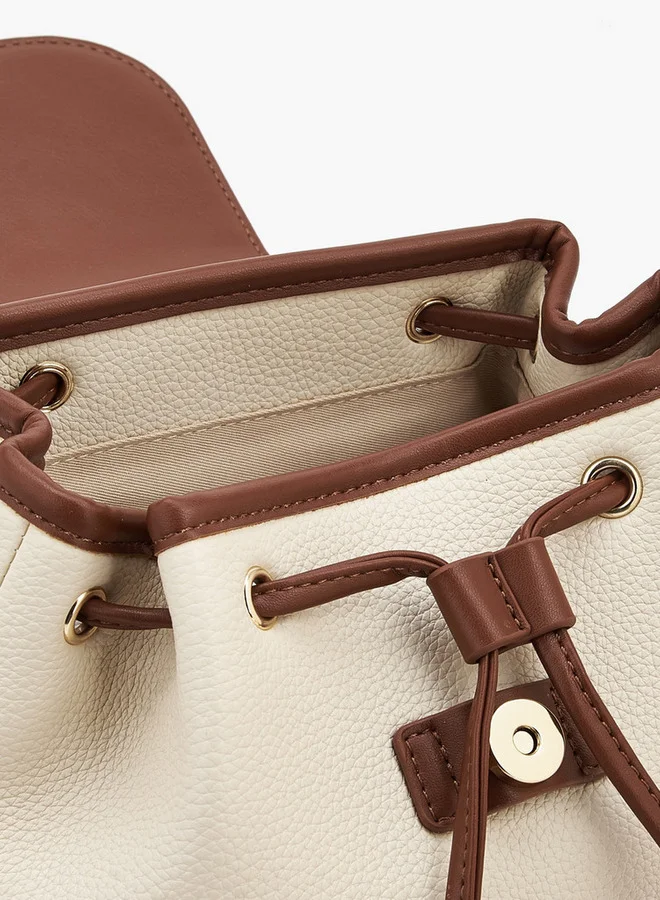 MISSY  Textured Backpack With Flap Closure  | Best Price UAE